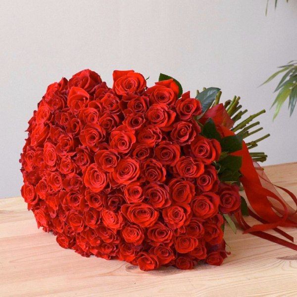 Букет красной розы 101шт, высота 60 см / Доставим курьером по Львову и области 923371401 фото