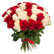 Букет роз бело красные, 51 шт. / Доставка курьером по Львову и области 923371472 фото 3