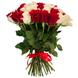 Букет роз бело красные, 51 шт. / Доставка курьером по Львову и области 923371472 фото 2